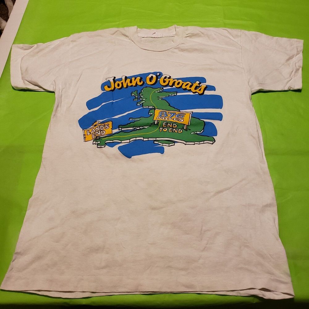 Land's End to John O'Groats Vintage T Shirt Single Stitch Size Medium